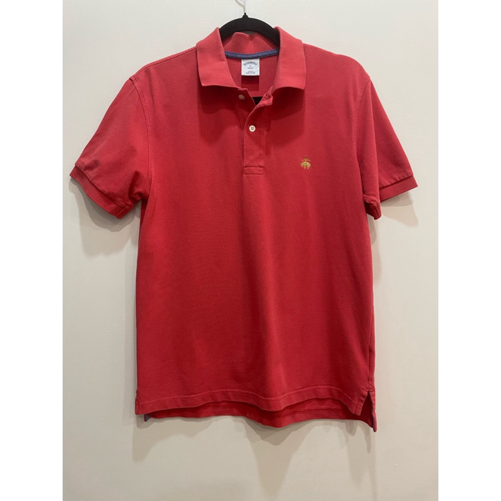 Vintage Brooks Brothers 346 Golden Fleece Logo Polo Shirt M Red Old Money Preppy